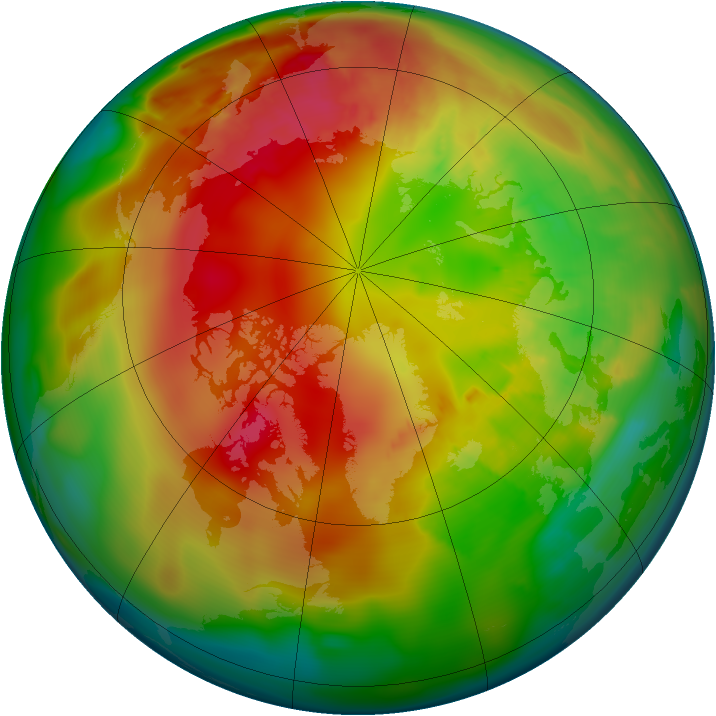 Arctic ozone map for 25 February 2012